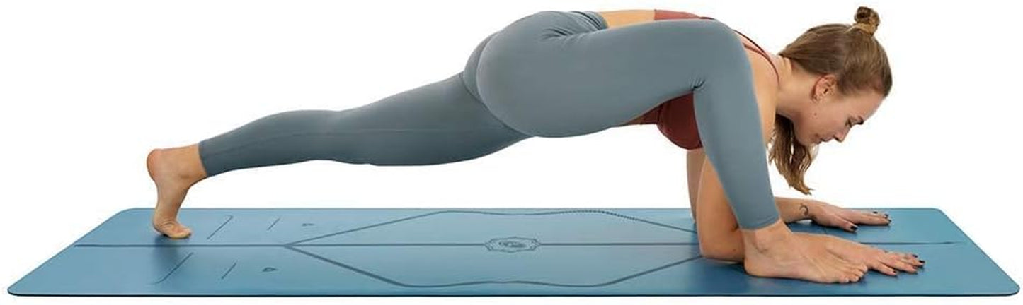Original Yoga Mat – Free Yoga Bag Included - Patented Alignment System, Warrior-Like Grip, Non-Slip, Eco-Friendly, Sweat-Resistant, Long, Wide, 4.2Mm Thick Mat for Comfort