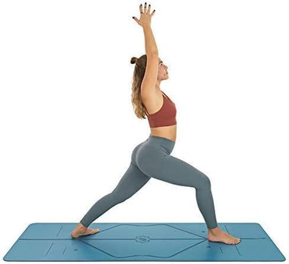 Original Yoga Mat – Free Yoga Bag Included - Patented Alignment System, Warrior-Like Grip, Non-Slip, Eco-Friendly, Sweat-Resistant, Long, Wide, 4.2Mm Thick Mat for Comfort
